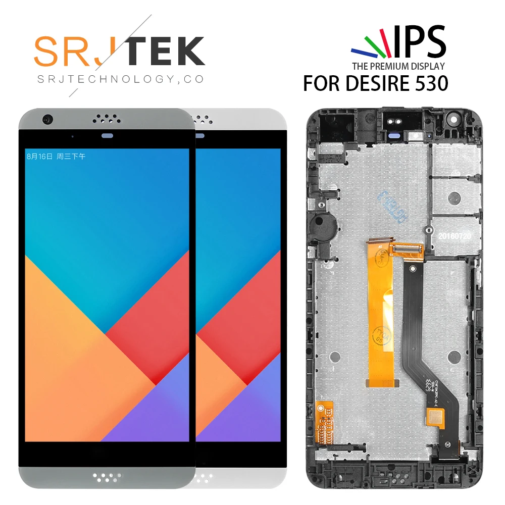 Протестированный 5 ''дисплей для htc Desire 530 lcd с кодирующий преобразователь