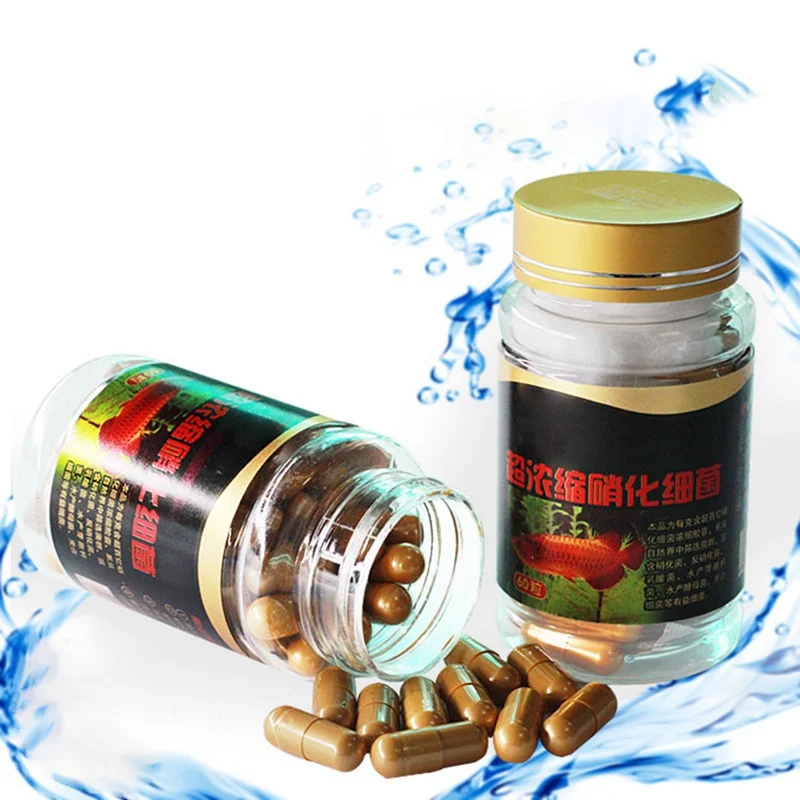 60 таблеток/бутылка Аквариум Пруд для рыб Чистящая вода концентрат био-нитробактер капсула для аквариума улучшение качества воды