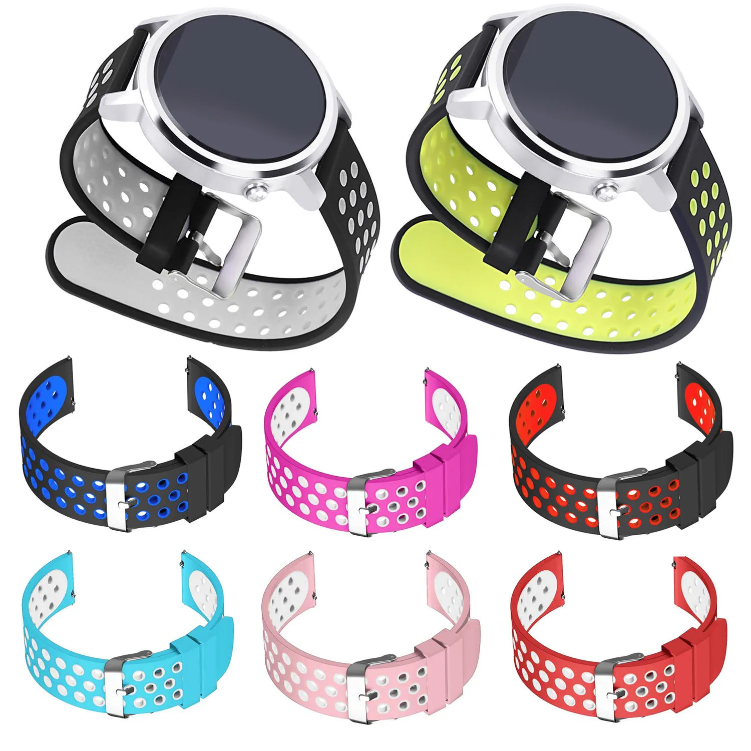 

New Soft Silicone Replacement Strap for Huawei Watch Band 18mm Rubber Bracelet for Huawei Watch 2 Sport Band 20mm with Pins