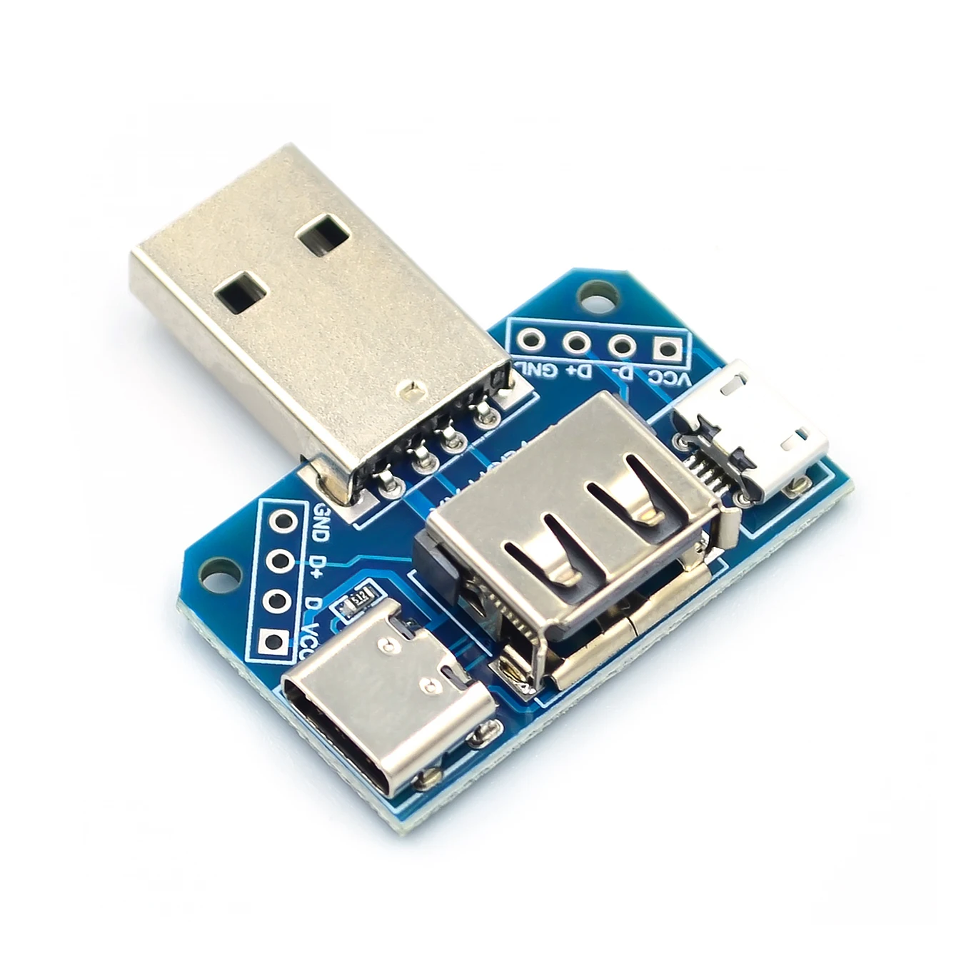 

USB Head Switchboard Male USB Connector to Type-c Micro USB Female USB 2.54-4P transfer test board USB adapter plate XY-USB4