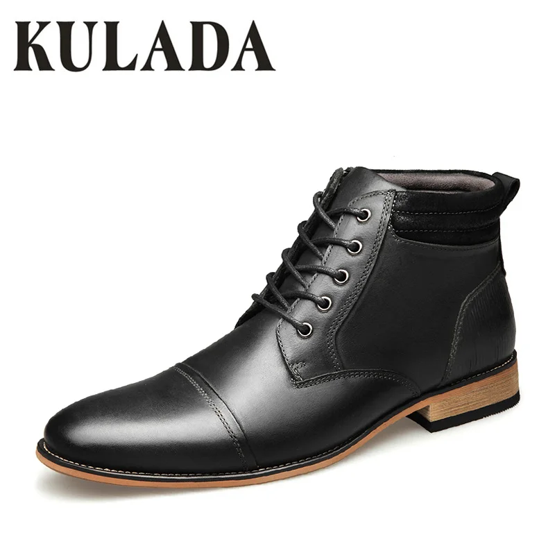 KULADA/Лидер продаж Мужская обувь из натуральной кожи Сезон осень зима Модные