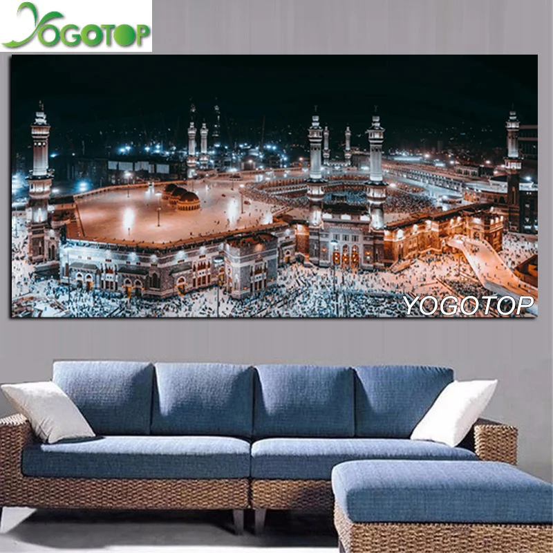 

YOGOTOP 5D DIY Rhinestone Mosaic Embroidery Muslim Mosque Landscape Diamond Painting Full Square/Round Decor Home large YY253