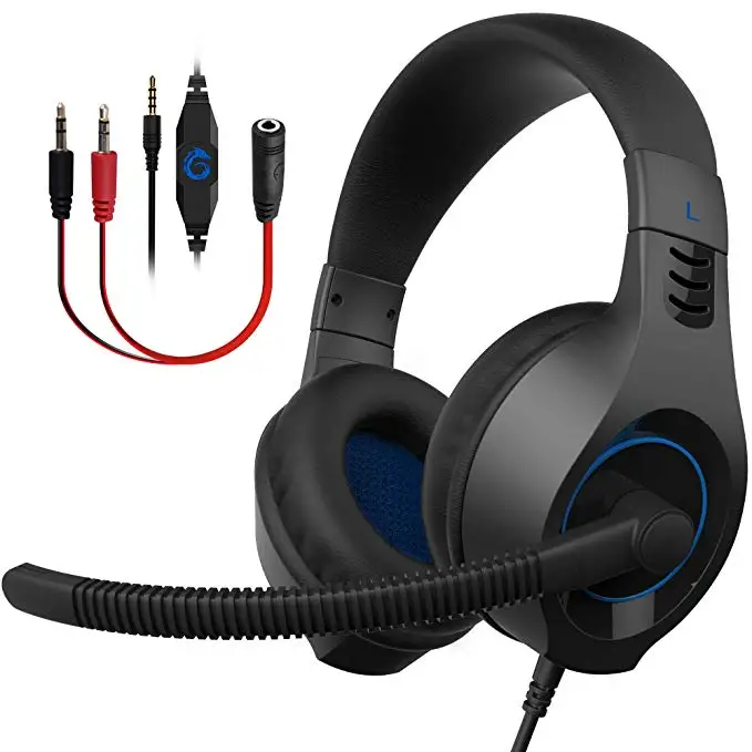 SENICC A2 PS4 Noise Cancelling Gaming Headset Stereo Surround Sound Gamer Headphones with Mic Voice Controller for Phone Pad - Цвет: blue no gift box