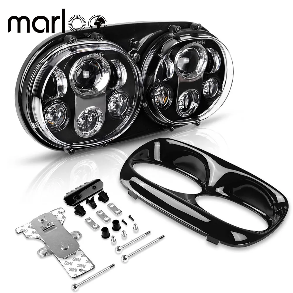 

DOT 90W Dual LED Headlights Conversion Kits For Road Glide CVO Custom FLTRXSE EFI FLTRI For 2004-2013 Road Glide Accessories