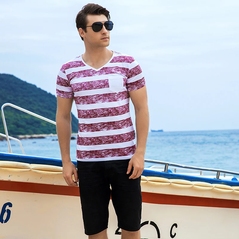 

New T-shirt Men's Fashion Summer Men's T-shirt Cotton V-neck T-shirt Men's Short-sleeved Shirt T-shirt