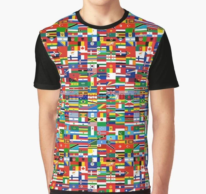 

All Over Print 3D Tshirt Flags of the World Full Print Big print Graphic T Shirt