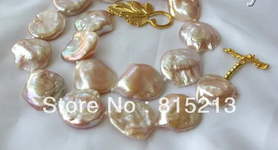 

HOT SELL - HOT248 stunning big baroque pink reborn keshi freshwater pearl necklace -Top quality free shipping