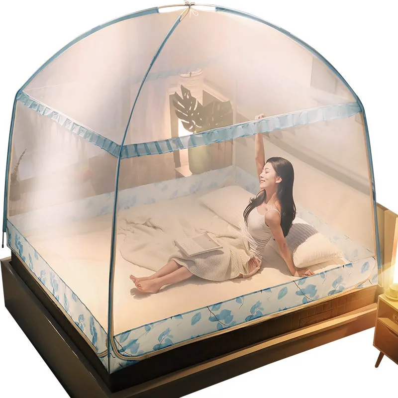 

Mongolian yurt mosquito net Household 1.8m bed double 1.5 m encryption thickening 2018 new three-door 1.2 m