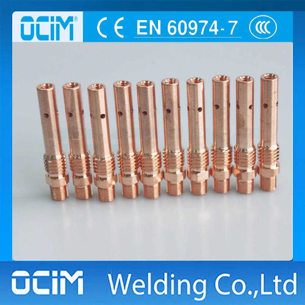 

5PCS Red Copper Contact tip holder external thread for 350A welding torch