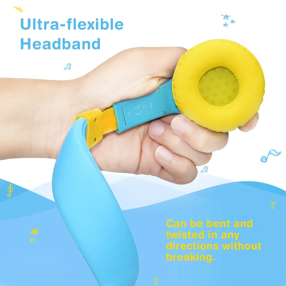 Mpow BH178 Kids Hearing Protection Headphones Wired Cute Panda Volume Limited Headset With Share Port Microphone For iPhone iPod
