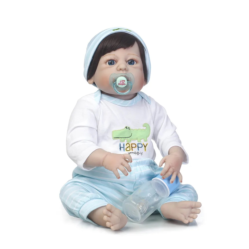 Полное тело силикон куклы Reborn Baby игрушки подарок npk 23 "57 см новорожденного Для мальчиков и девочек куклы реального живого bonecas возрождается