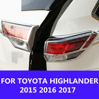 

FOR TOYOTA HIGHLANDER 2015 2016 2017 Accessories Car Rear Fog Lights Covers Decoration Lamp Frame Trim ABS Chrome Car Styling
