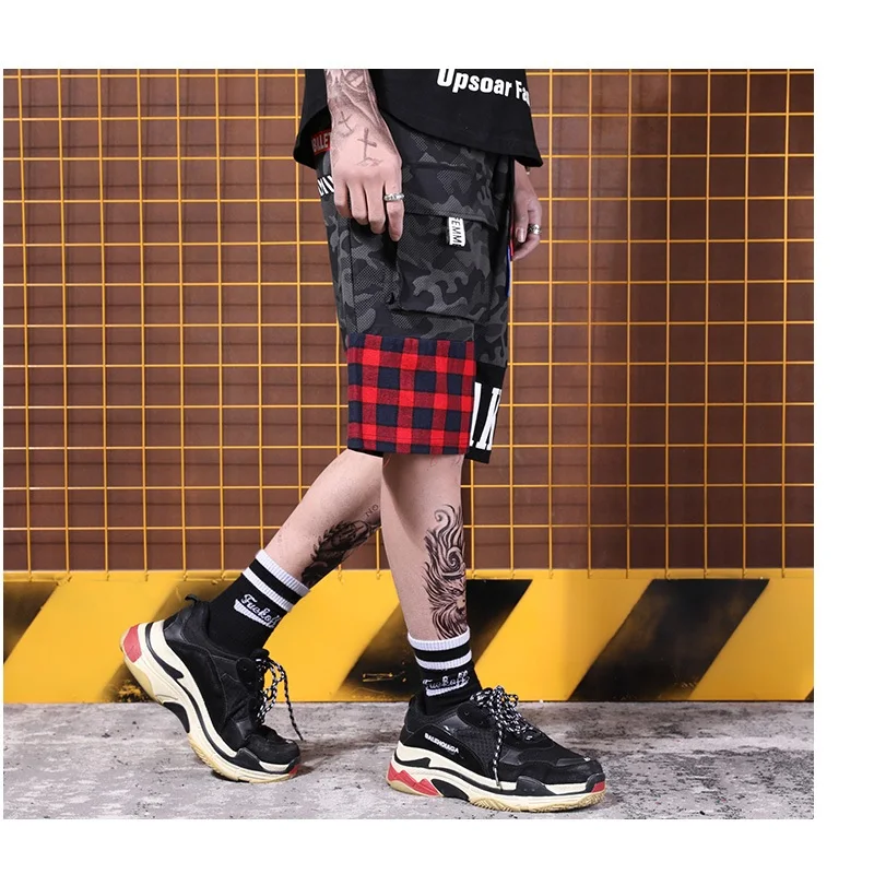 Шорты в стиле хип хоп уличные темно ветровые камуфляжные шорты повседневные