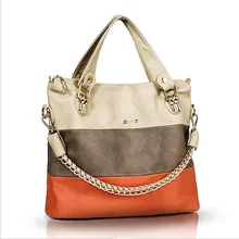 New Famous Brand Panelled Vintage Handbag PU Leather Womens Big Tote Bags Female Shoulder Crossbody Bags For Women Handbag