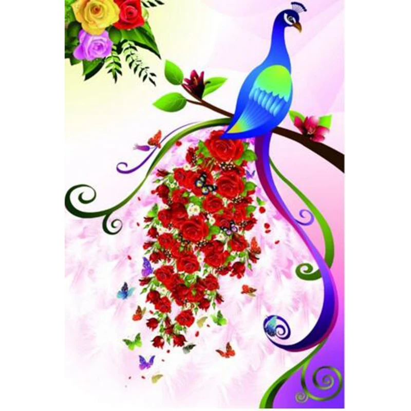 Design DIY 5D Magic Cube Diamond Embroidery Rhinestone Pasted Painting Cross Stitch Tool Animal Lover Peacock TS05 | Дом и сад