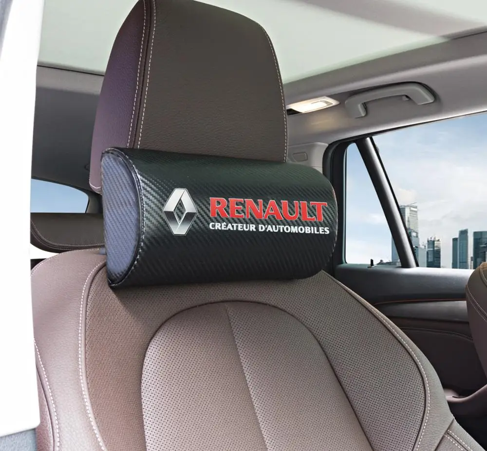 

New Arrival car neck pillows both side carbon fiber single headrest case for Renault Megane 2 3 Duster Logan Clio Laguna 2