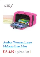 Aosbos, Большая водонепроницаемая косметичка для женщин и мужчин, нейлоновая косметичка для путешествий, органайзер, чехол, несессеры, косметический набор