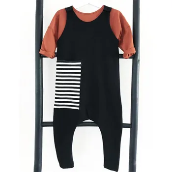 

EnkeliBB 2019 Baby Boys Fashion Summer Romper Black Gray Striped Rompers Toddler Boys Loose Style Cool Clothing Kids Rompers