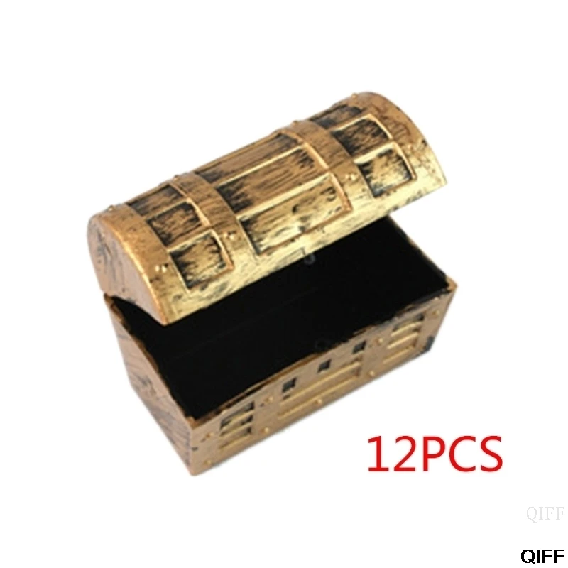 

Drop Ship&Wholesale New 12pcs Mini Pirate Gold Treasure Chests Kids Toy Cake Decoration Candy Box May06