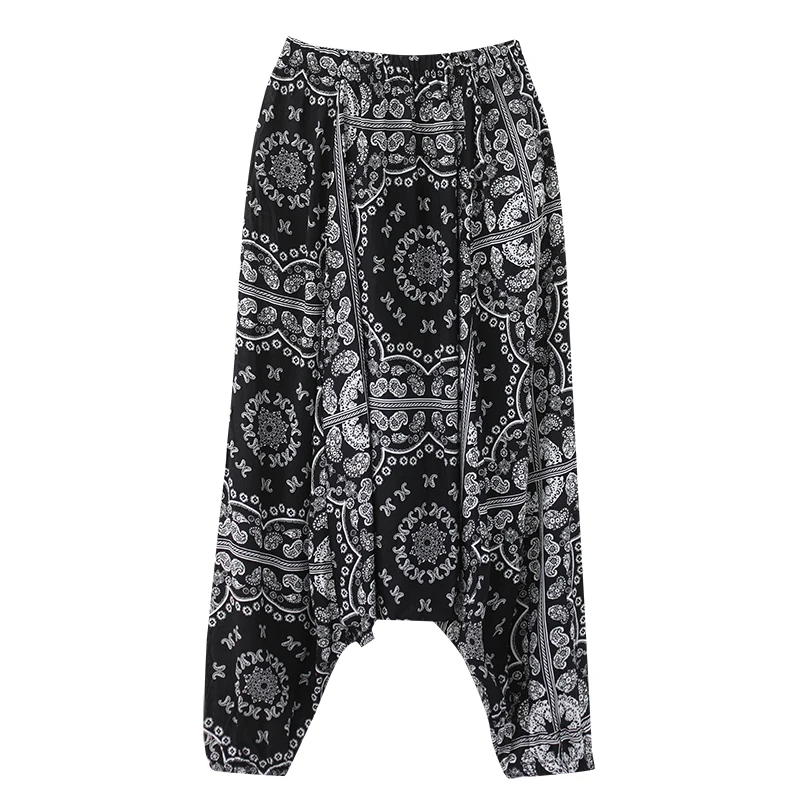 #0660 Summer Vintage Pants Women Elastic Waist Big Size Ladies Trousers Wide Leg High Waist Retro Baggy Pants Female Harajuku #0660 Summer Vintage Pants Women Elastic Waist Big Size Ladies Trousers Wide Leg High Waist Retro Baggy Pants Female Harajuku