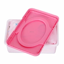 Boîte de rangement en plastique rose, étui en papier sec et humide pour lingettes de bébé, porte-serviettes