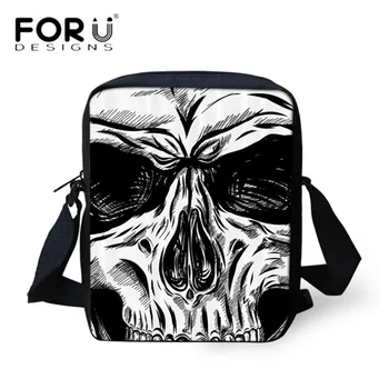 

FORUDESIGNS Women Messenger Bags Gothic Dead Skull Face Design Mini Crossbody Bag for Woman Small Flap Bag Mochilas Infantil