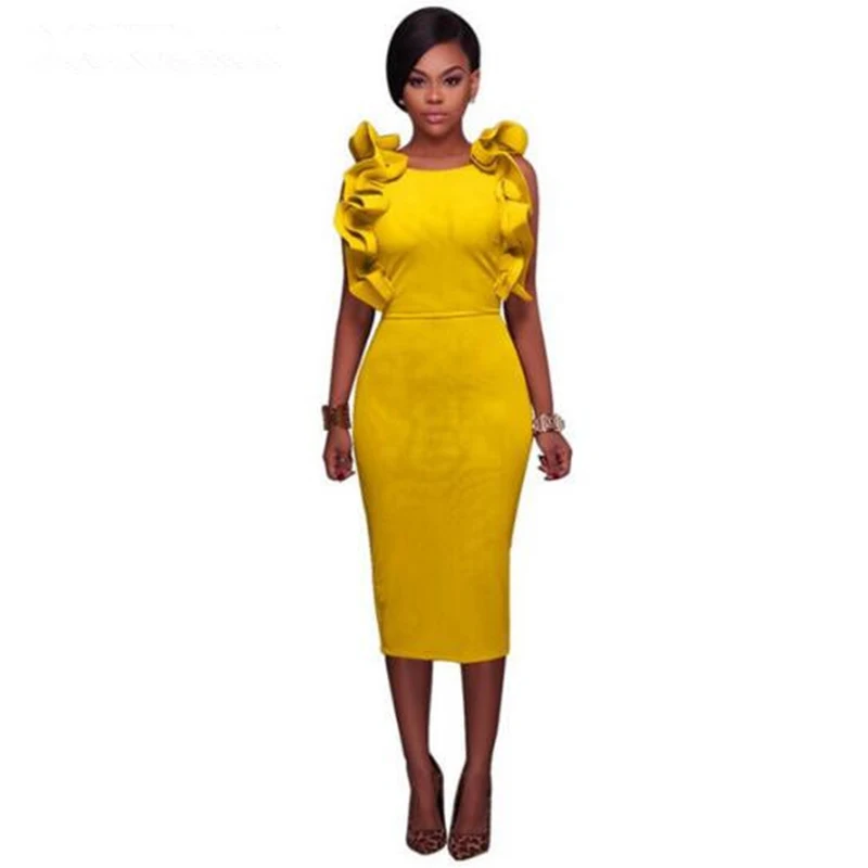 

Sexy Ruffle Dress Wome Backless split Bodycon O Neck High Quality Fashion vestido de festa Sexy Hollow Out Midi Dresse 2018 New