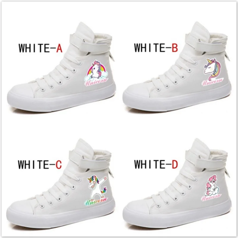 يونيكورن VelcroLace Hightop أحذية رياضية مريحة حذاء قماش النساء و الرجال Kpop أحذية أنيقة يونيكورن VelcroLace Hightop أحذية رياضية مريحة حذاء قماش النساء و الرجال Kpop أحذية أنيقة