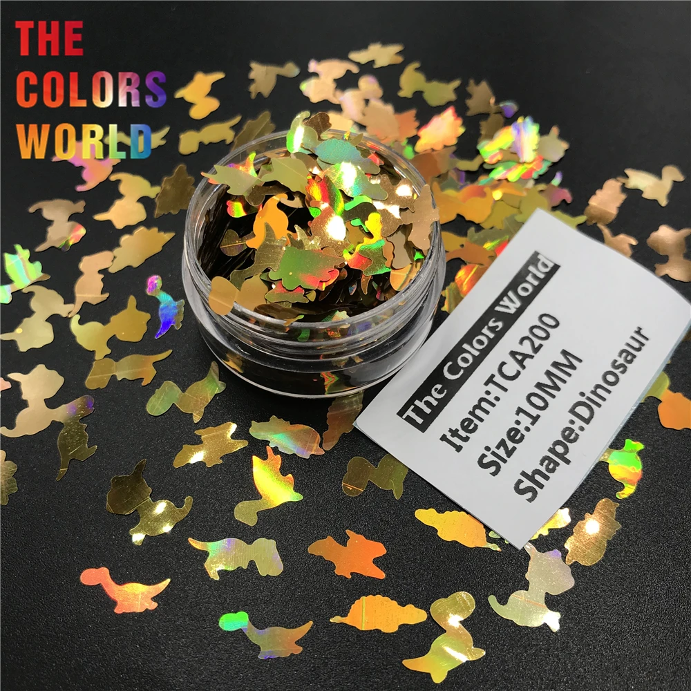 

TCT-308 Dinosaur Holographic 10MM Size Nail Glitter Nail Art Decoration Face Painting Tumbler Craft Decoration Party Supplies