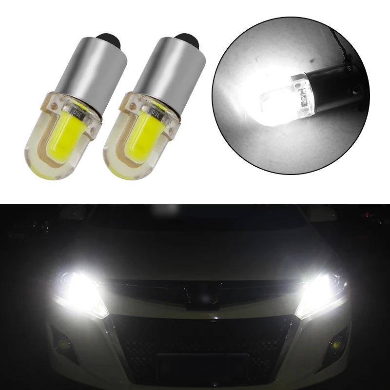 

2Pcs BA9S T4W 363 1895 233 super bright Round 3D COB LED Car License Plate Light Bulb Auto Lamp marker light DC 12V Car styling