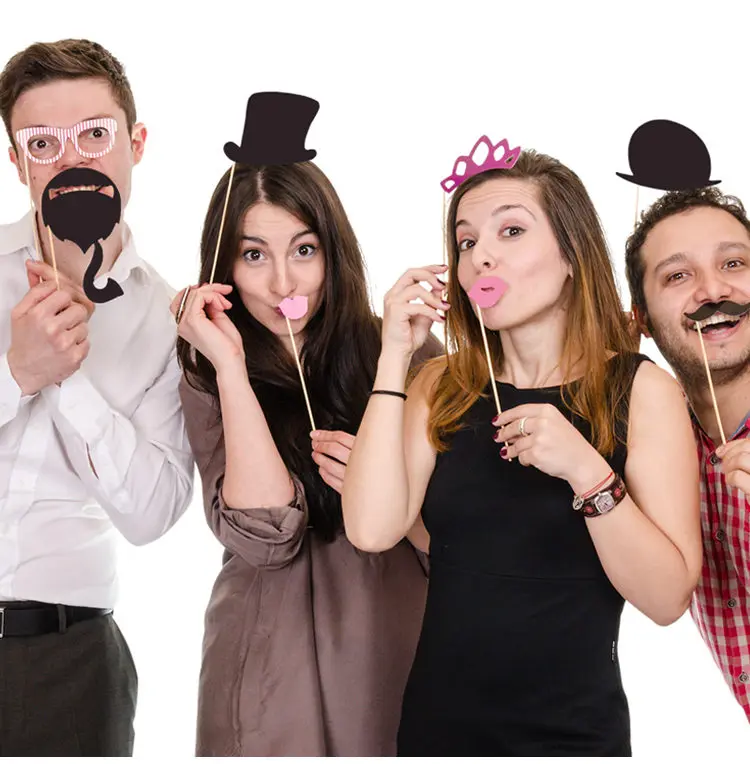 FENGRISE 21 Шт. Фламинго Гавайи Тропический Лето Курица Photo Booth Реквизит Карнавал Партия Украшения Photobooth Поставок День Рождения