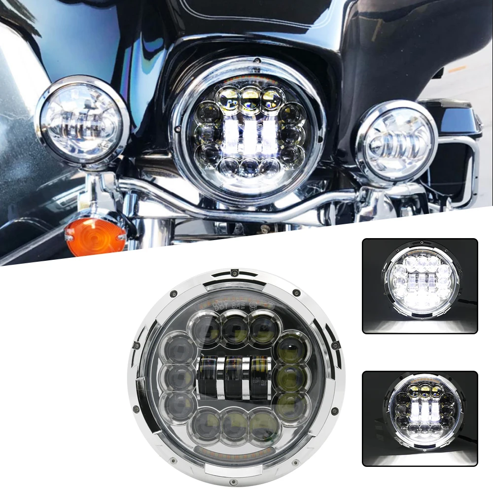 7 "Светодиодные фары DRL сигнал поворота Ангел глаз для Road king street glide Ultra Classic Electra