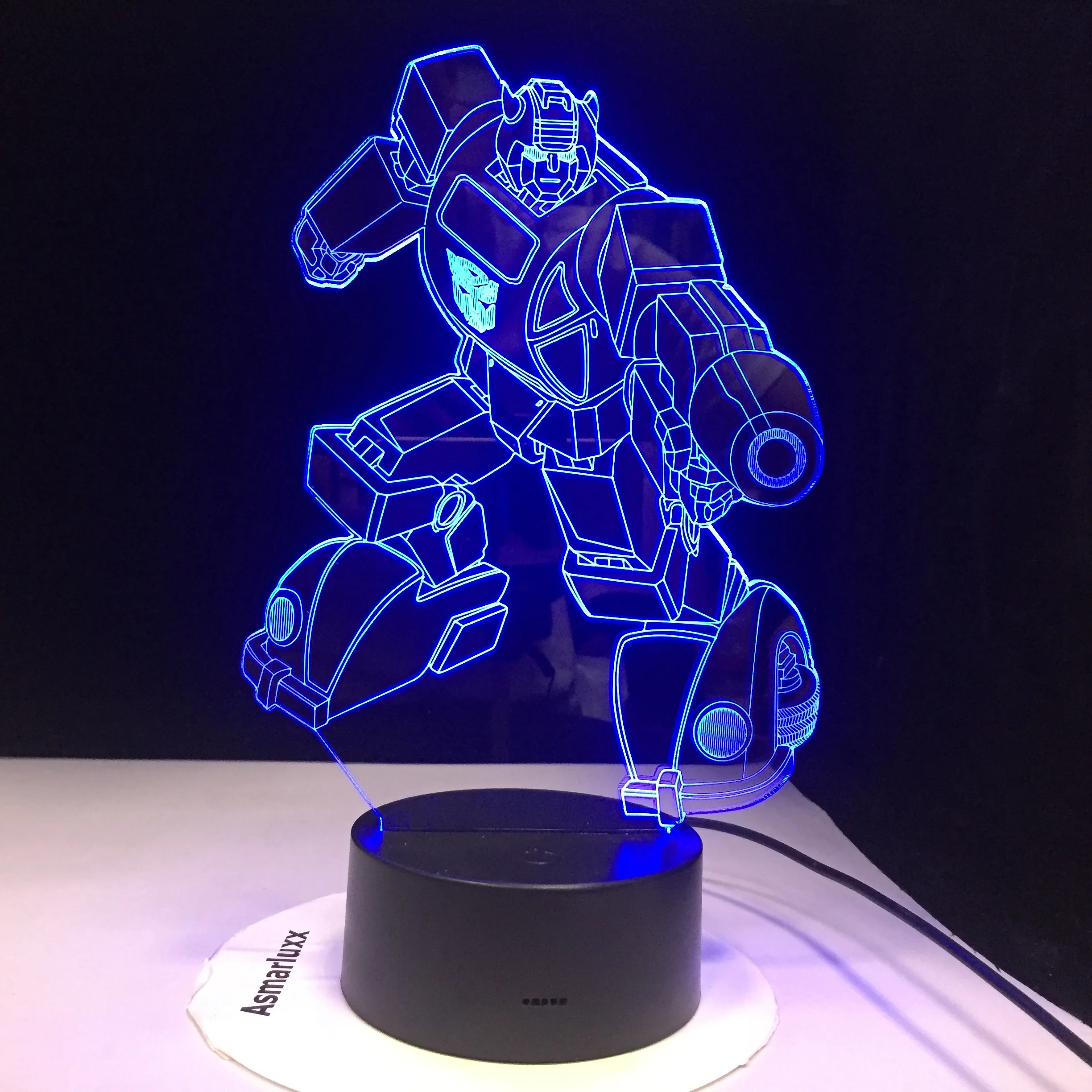 

GX2152 3D Holograma light Transformers visual lights Luz De LED Lamp remote control 7color night light