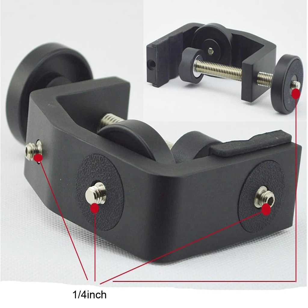 C Clamp Camera Mount Adjustable with 1/4Inch Screw Adapter for DSLR Camera 