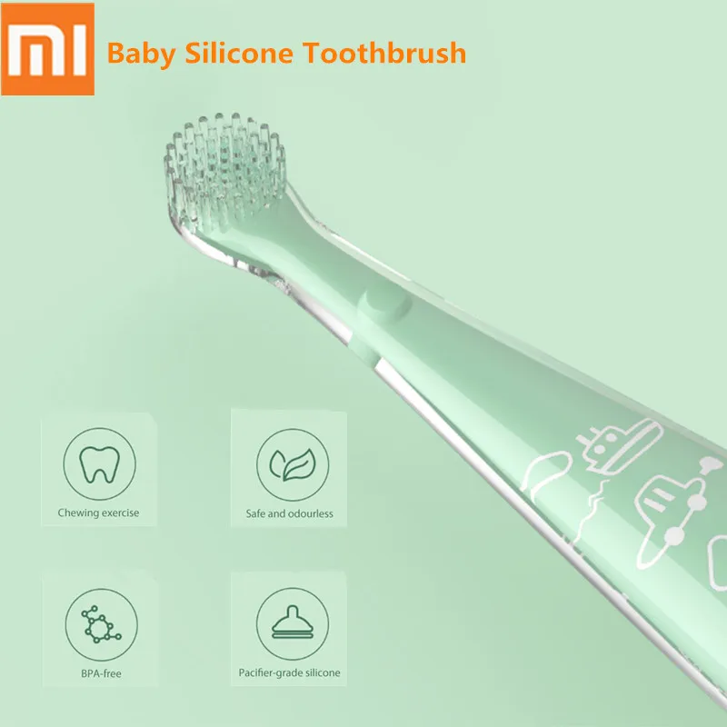 

Original Xiaomi Tooth Brush 2 In 1 Baby Pacifier-Grade Silicone Toothbrush Teether From Xiaomi Youpin Safe Use Kids Toothbrush