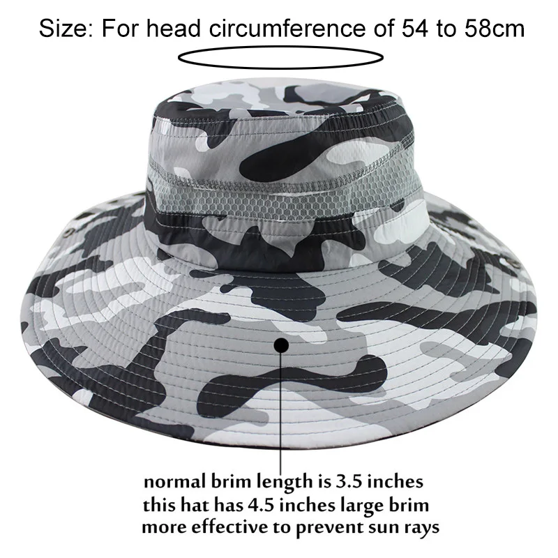 Wide Brim Mesh Hiking Outdoor Beach Cap 