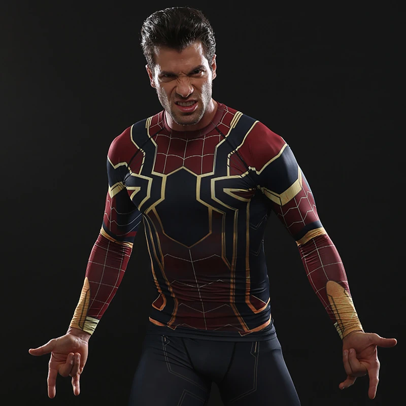 Футболка с рукавом реглан Avengers3 Мужская футболка 3D принтом компрессионная