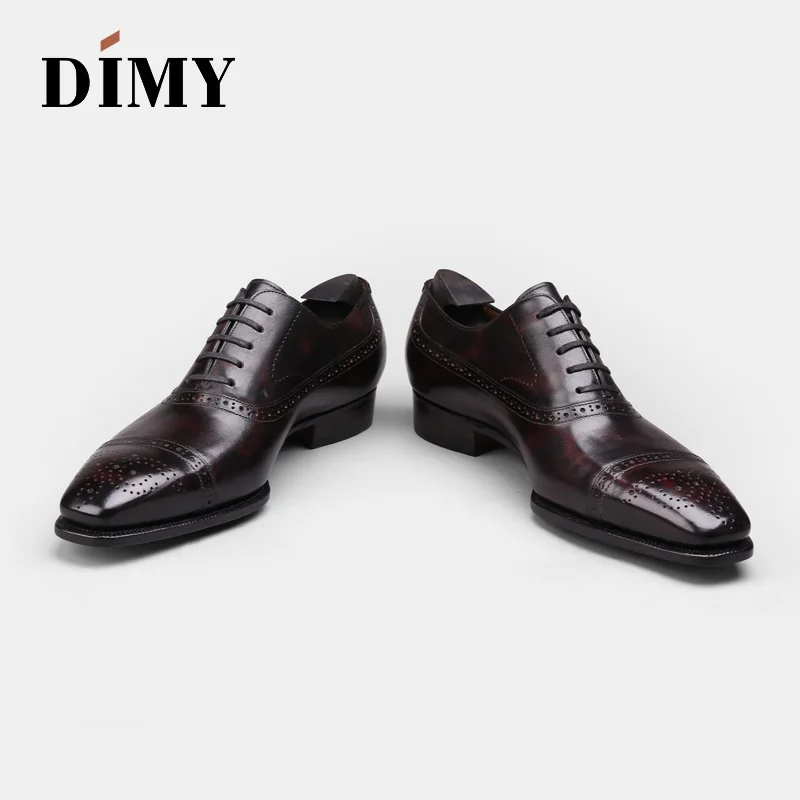 Dimy/Туфли-оксфорды ручной работы на заказ; мужские летние туфли в деловом стиле; Брок; английские туфли жениха