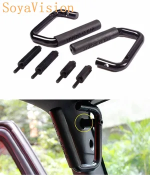 

black 2pcs Grab Bars 2 & 4 Door Front Grab Handles for Jeep JK Wrangler 2007 2008 2009 2010 2011 2012 2013 2014 2015 2016