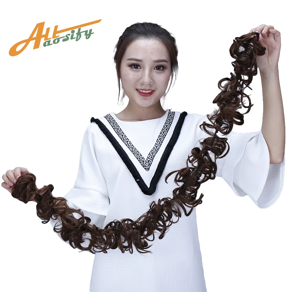 

Allaosify Multiple colors Synthetic Hair Bun Curly Chignon Donut Roller Hairband Scrunchie Hair Extension Headband Hair