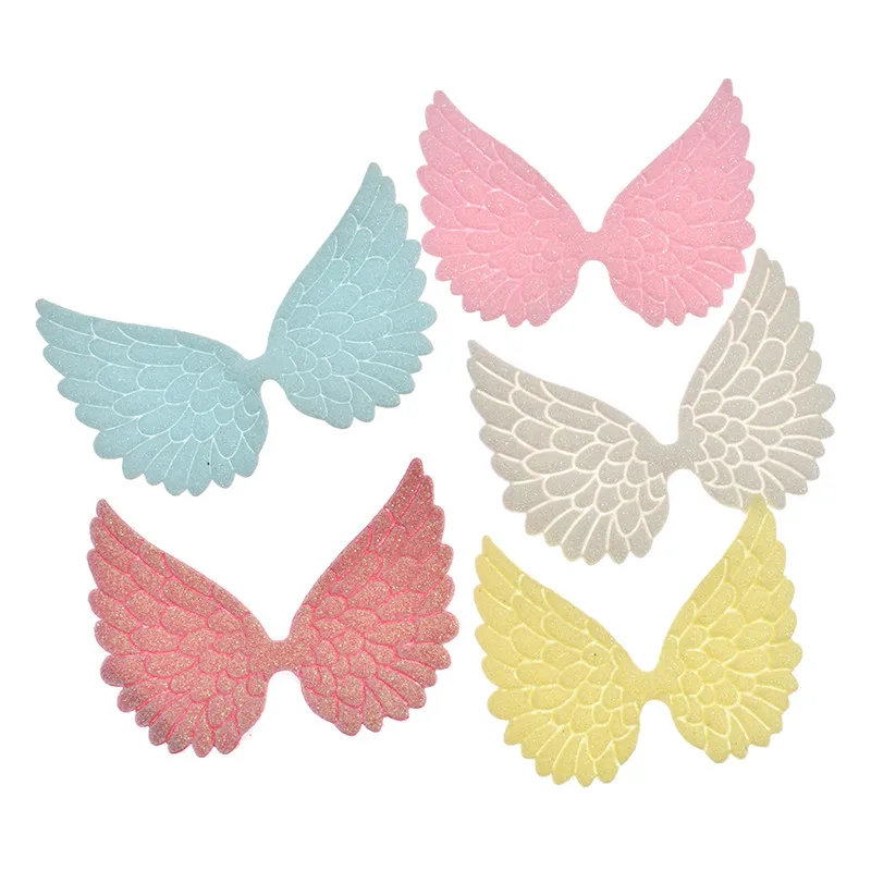 

10pcs Glitter Angel Wings Fabric Patches DIY Handmade Artificial Leather Appliques For Garments Decorative Sewing Crafts