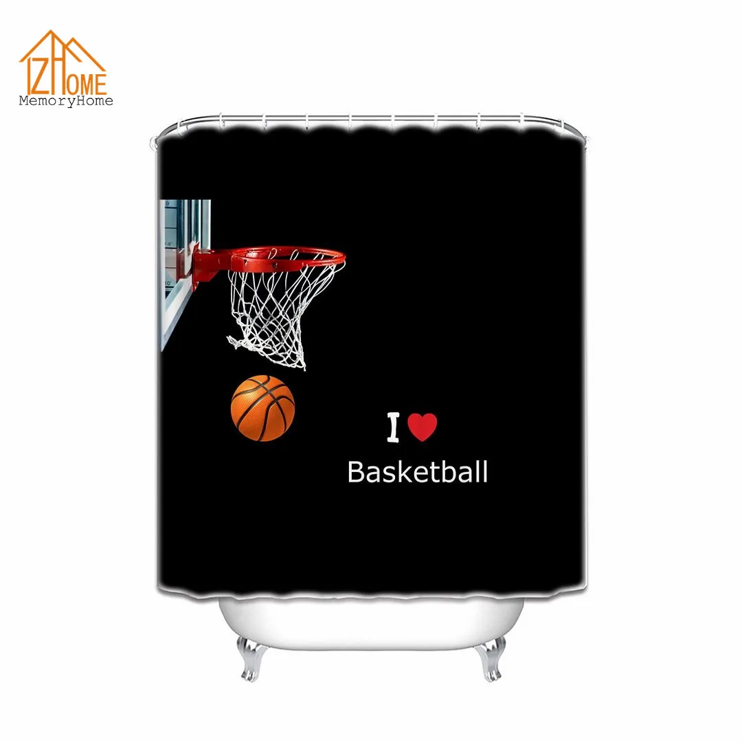 Memory Home LOVE AND BASKETBALL Quotes Like Success I LOVE Memory Home LOVE AND BASKETBALL Quotes Like Success I LOVE Basketball Shower Curtain Polyester Waterproof Fabric Bath Curtains in Shower Curtains from Home