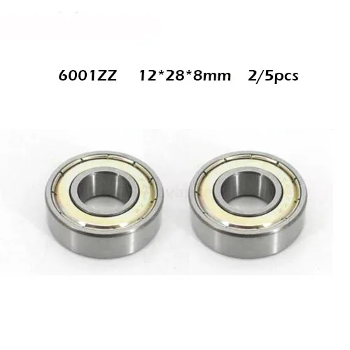 

Free Shipping 2/5PCS 6001ZZ Double Shielded Deep Groove Ball Bearings 6001zz 12mm x 28mm x 8mm