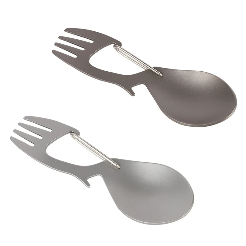 Multifunctional Titanium Alloy/Stainless Steel Outdoor Camping Tableware Spoon Alloy Practical Portable Travel Essent