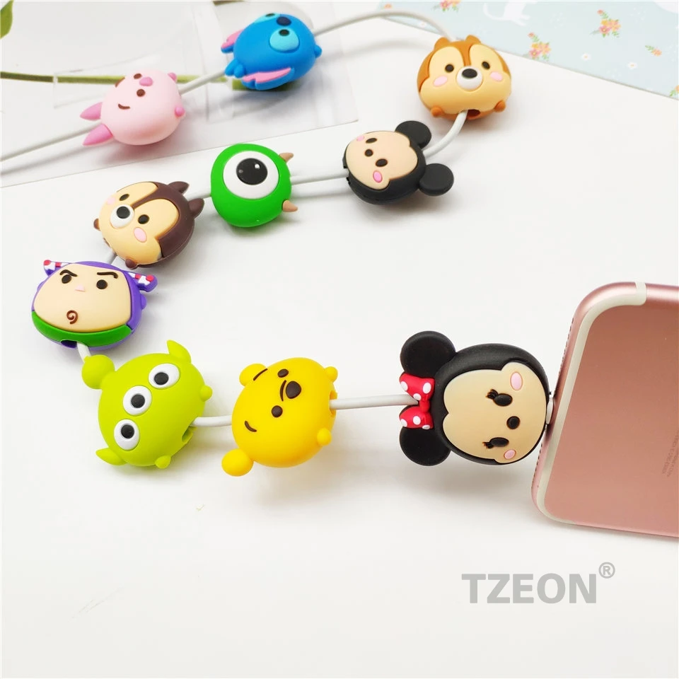 TSUM фигурный кабель протектор для IPhone Lightning type C Micro USB линия данных силиконовая бобина для samsung Xiaomi Huawei, OPPO