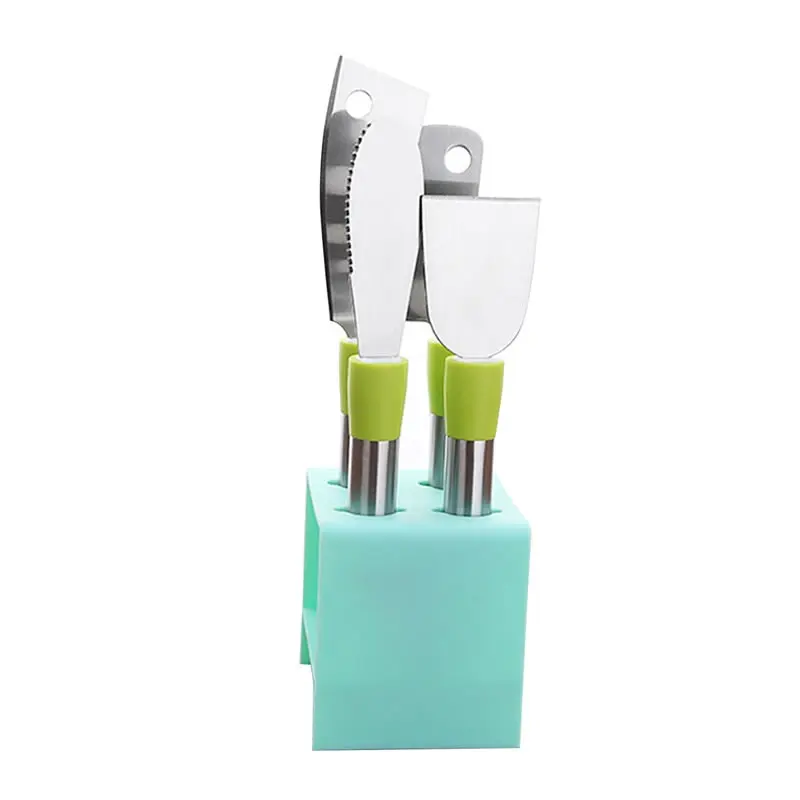 Upspirit 4 шт из нержавеющей стали сырный Набор ножей нож для сыра слайсер для масла комплект болгарка Кухня Инструменты подарки на новоселье - Цвет: Green