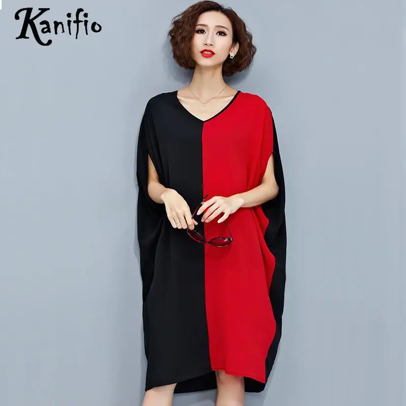 

Kanifio Plus Size Women Patchwork Casual Shirt Blouse Ladies Loose Long Tops Tees Female Tunic Blusa 2018 Summer New Arrival 7XL