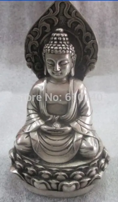 

wab13@@0000++The ancient Chinese sculpture Buddha had silver plated brass.The Buddha