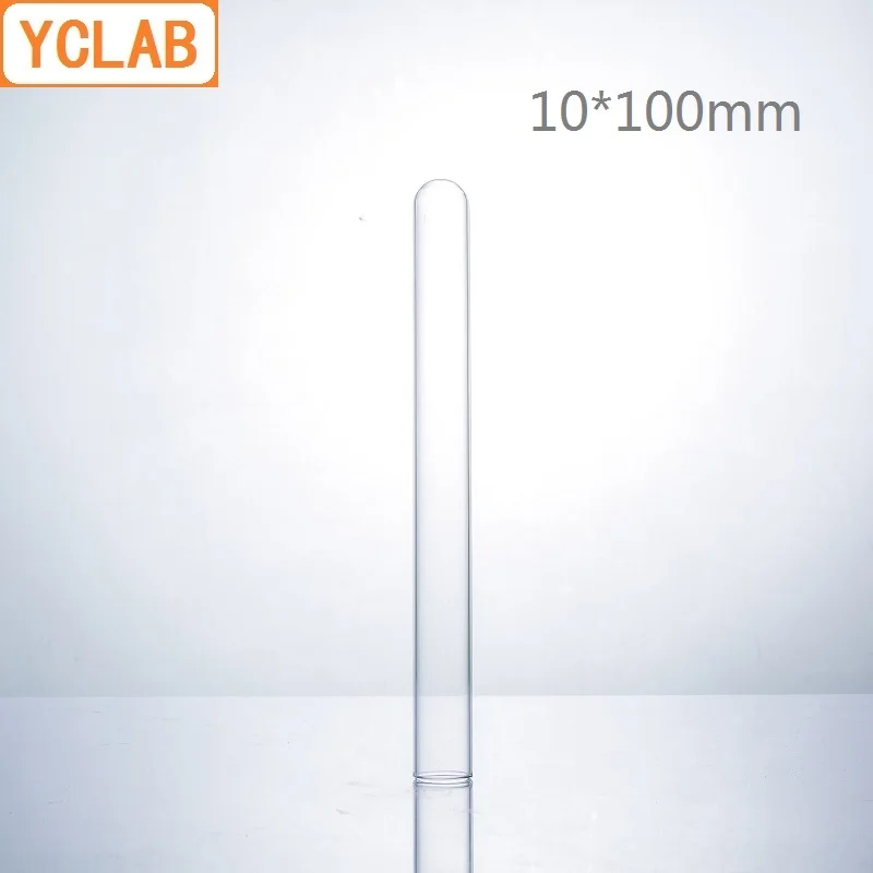 

YCLAB 10PCS 10*100mm Glass Test Tube Flat Mouth Borosilicate 3.3 Glass High Temperature Resistance Labware