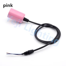 Дизайн Розовый E27 Edison ретро Красочный держатель лампы с кабелем провода и сцепление на потолке для Люстра аксессуары к осветительным приборам